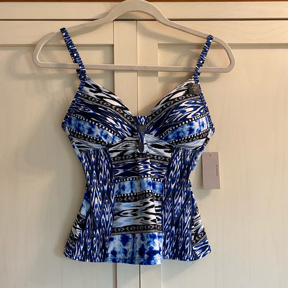 Beautiful Kenneth Cole Reaction Push-up Tankini Bathing Suit Top